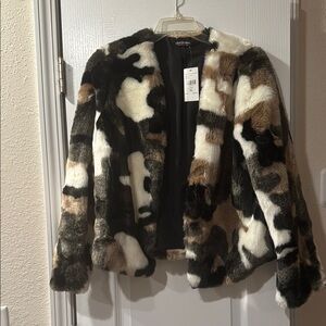 Fashion Nova Multi-Colored Teddy Jacket